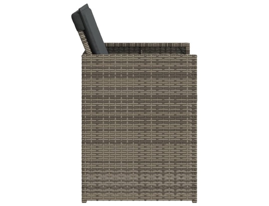 VIDAXL - Chaises de jardin avec coussins lot de 4 gris résine tressée