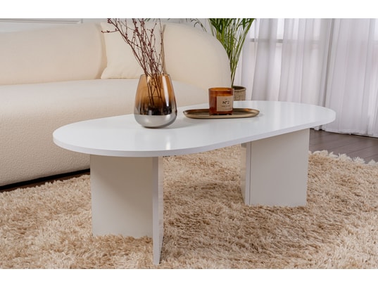 CONCEPT1 - Table basse Zibeline blanc 119 x 60 x h40cm