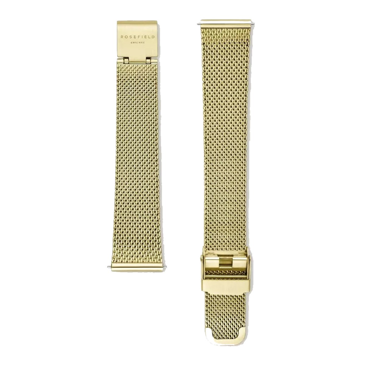 Montre femme Rosefield Pearl Edit maille milanaisedorée