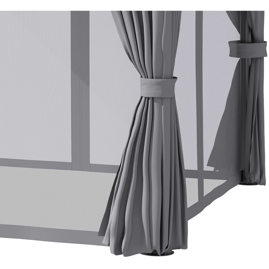Outsunny Pavillon mit Doppeldach grau