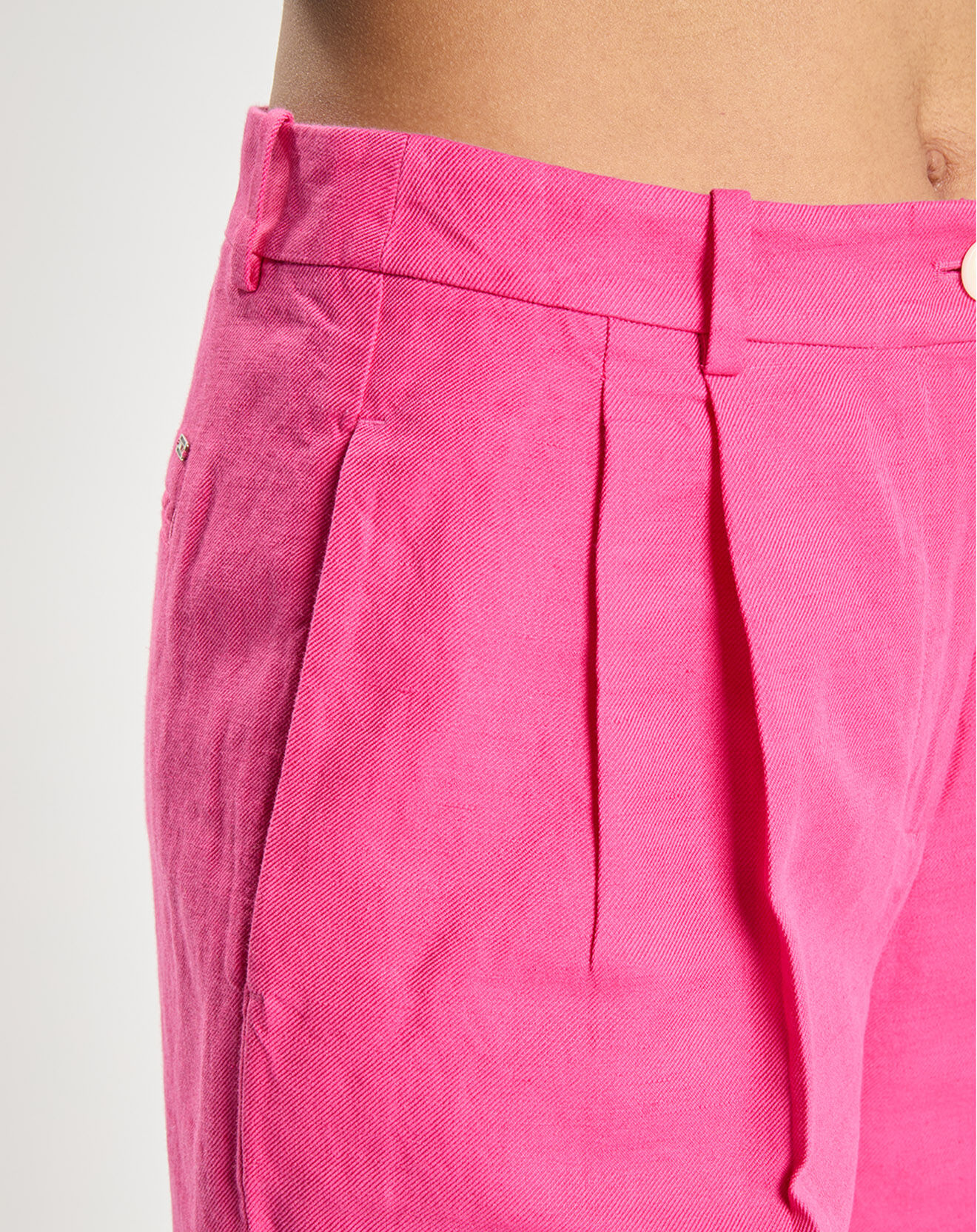 Tommy Hilfiger Short Large en Lin mélangé fuchsia
