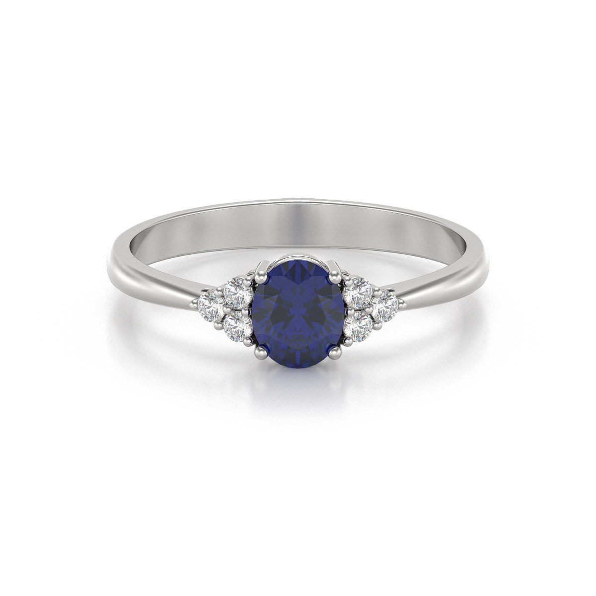 Bague ADEN Or 585 Blanc Saphir et diamants 2.20grs