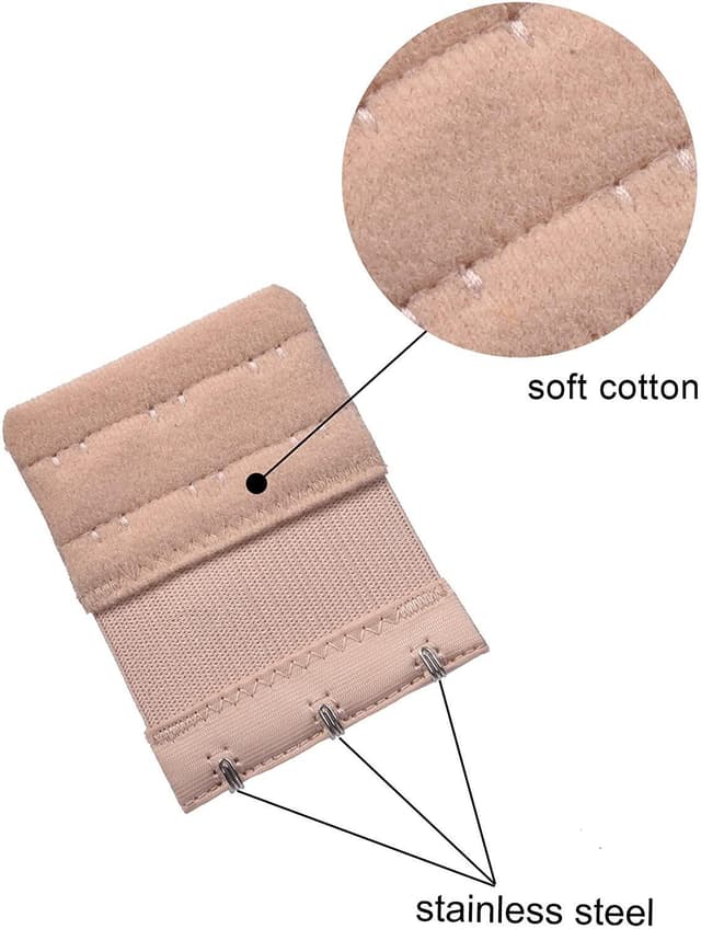 BH-forlængere Hvid / sort / lys beige 3-pak