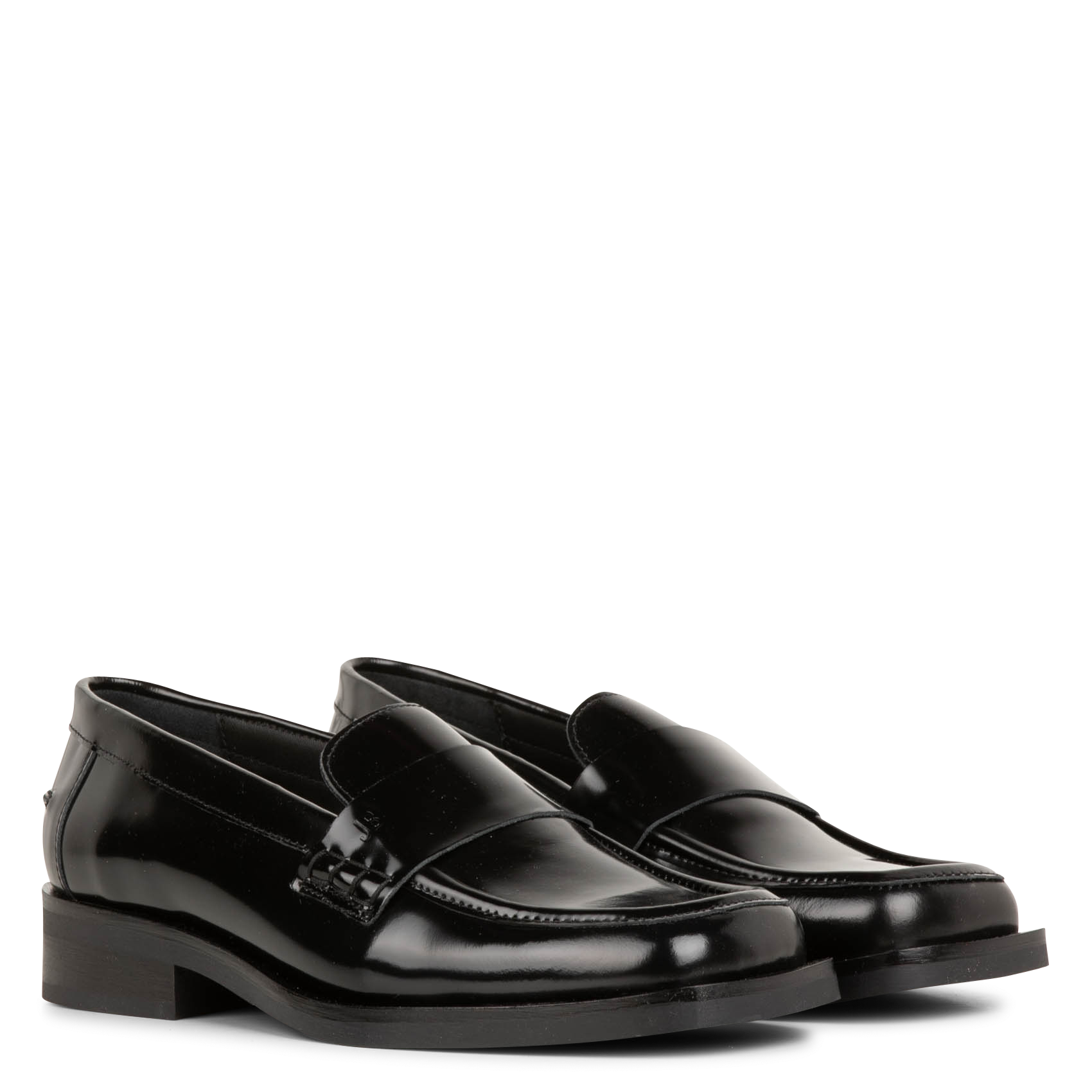 FIRENZE - Mocassins à bout carré en cuir vernis | Noir
