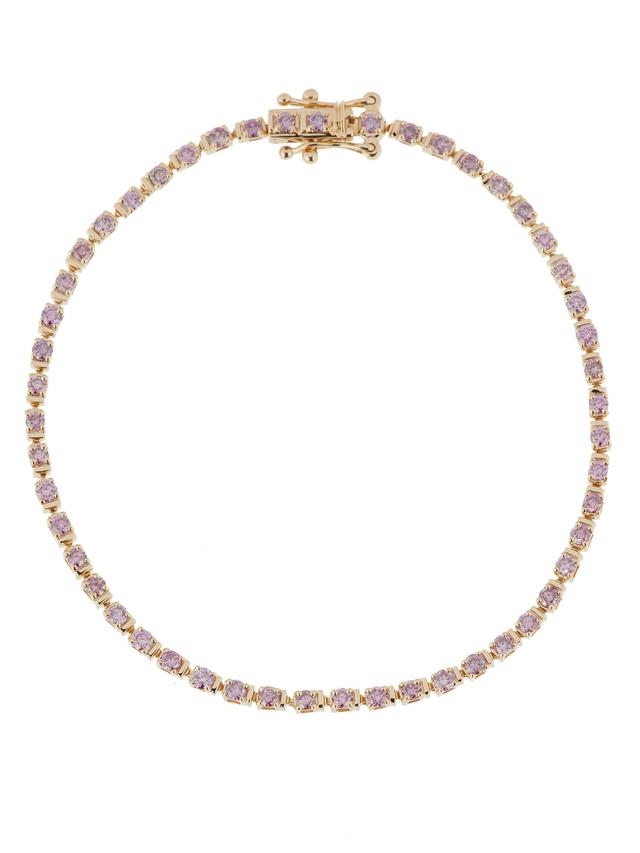 Tennis-Armband, LG-Brillant Pink, Gold 585