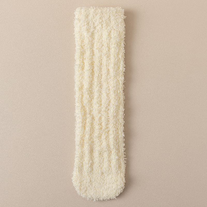 Mimiyu - Set effen koraalfleece korte sokken