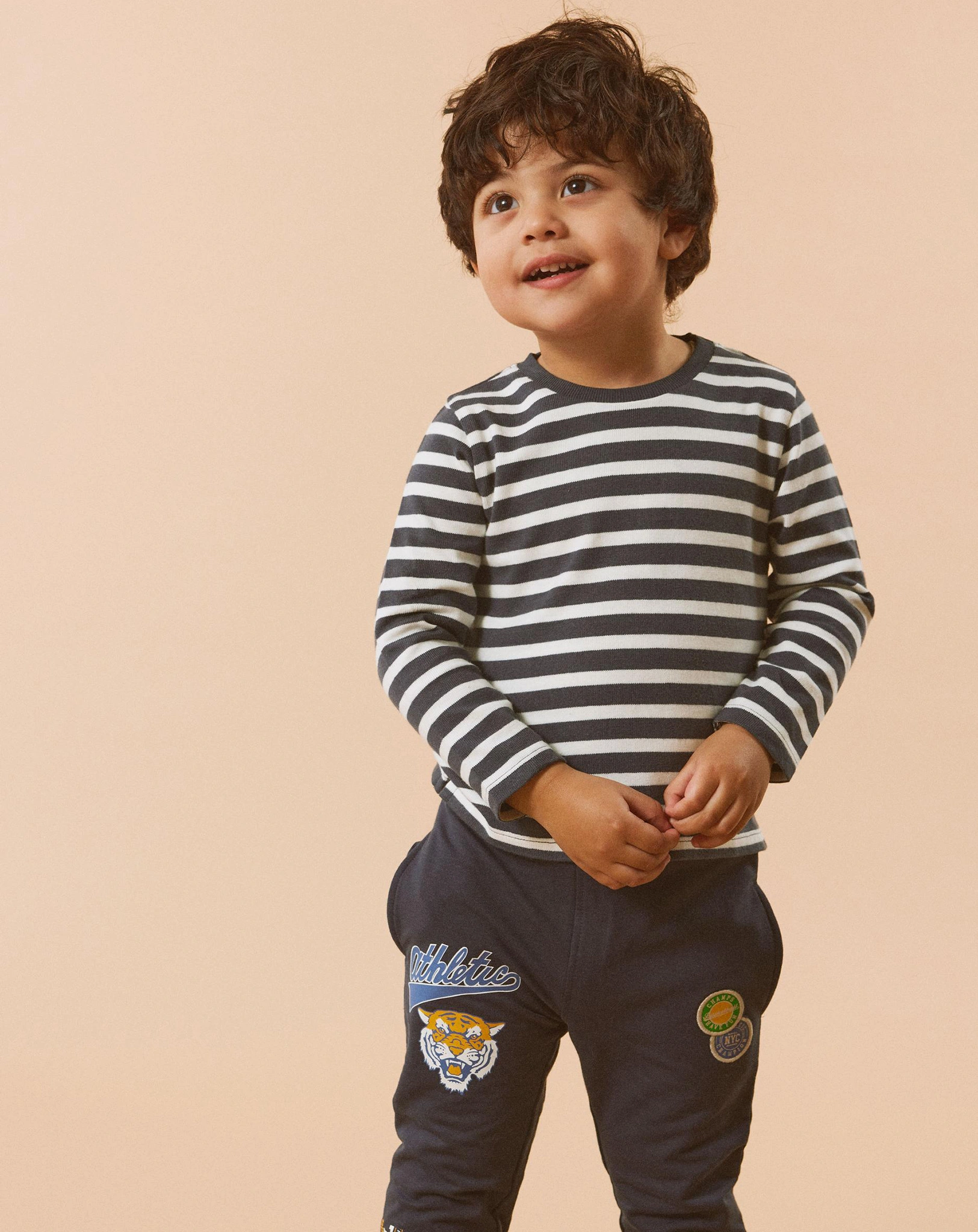 Langarmshirt NMMSALOMON STRIPES in india ink