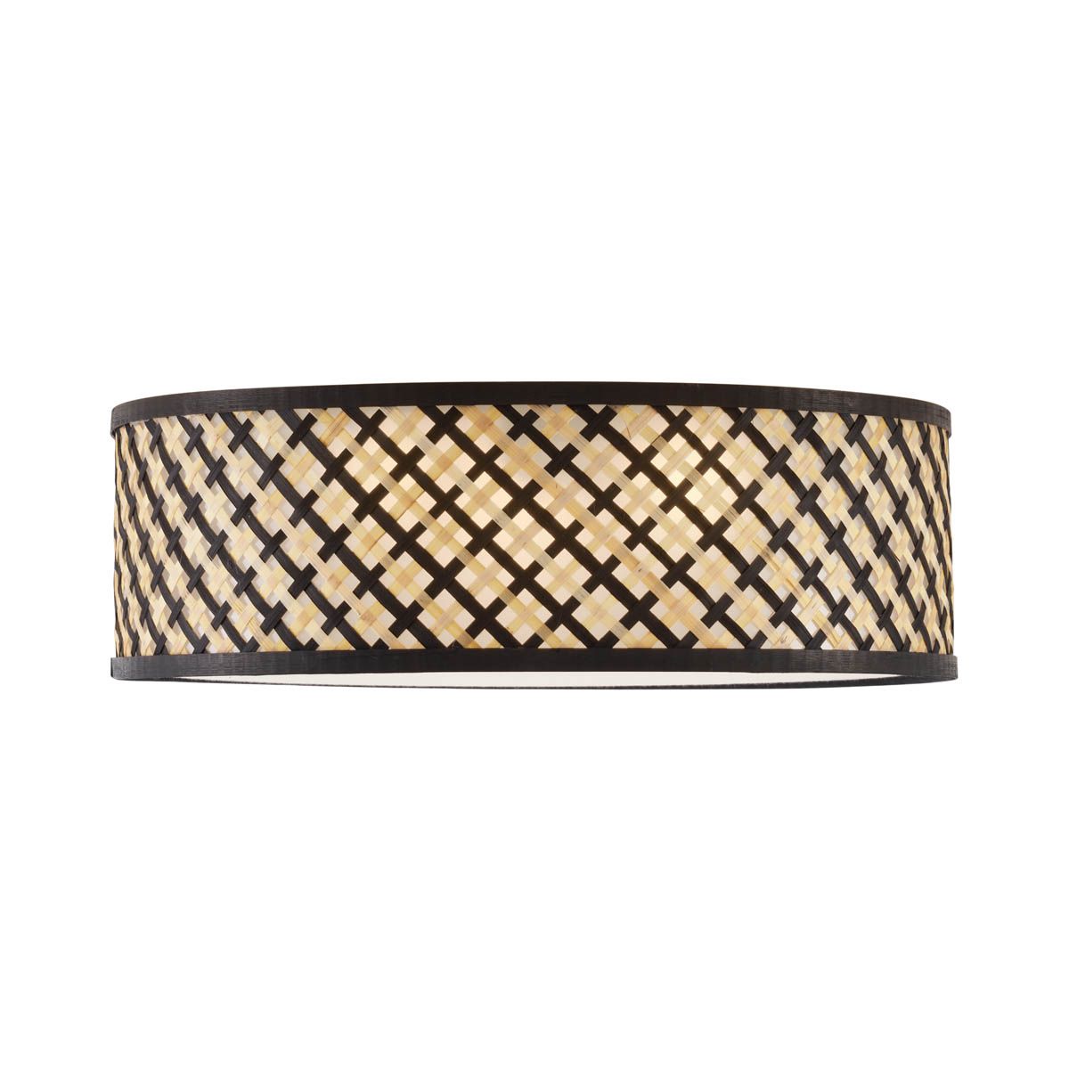 Oosterse plafondlamp rotan met zwart 40cm - Tremmo