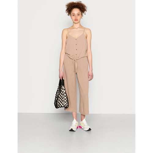 Pieces - Pantalón pernera ancha marrón Beige