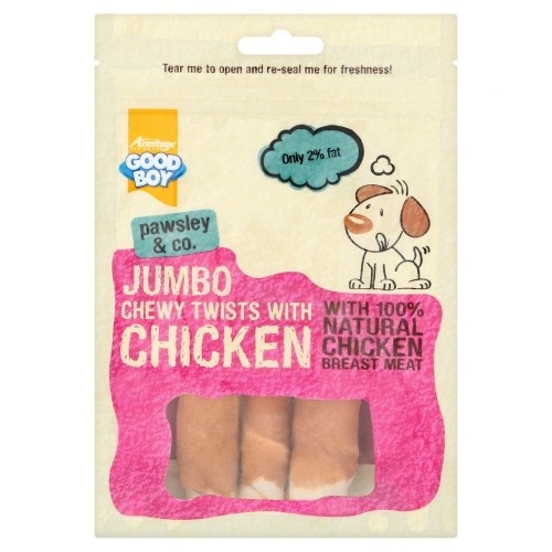 Petisco para cães em formato de rolo com sabor natural