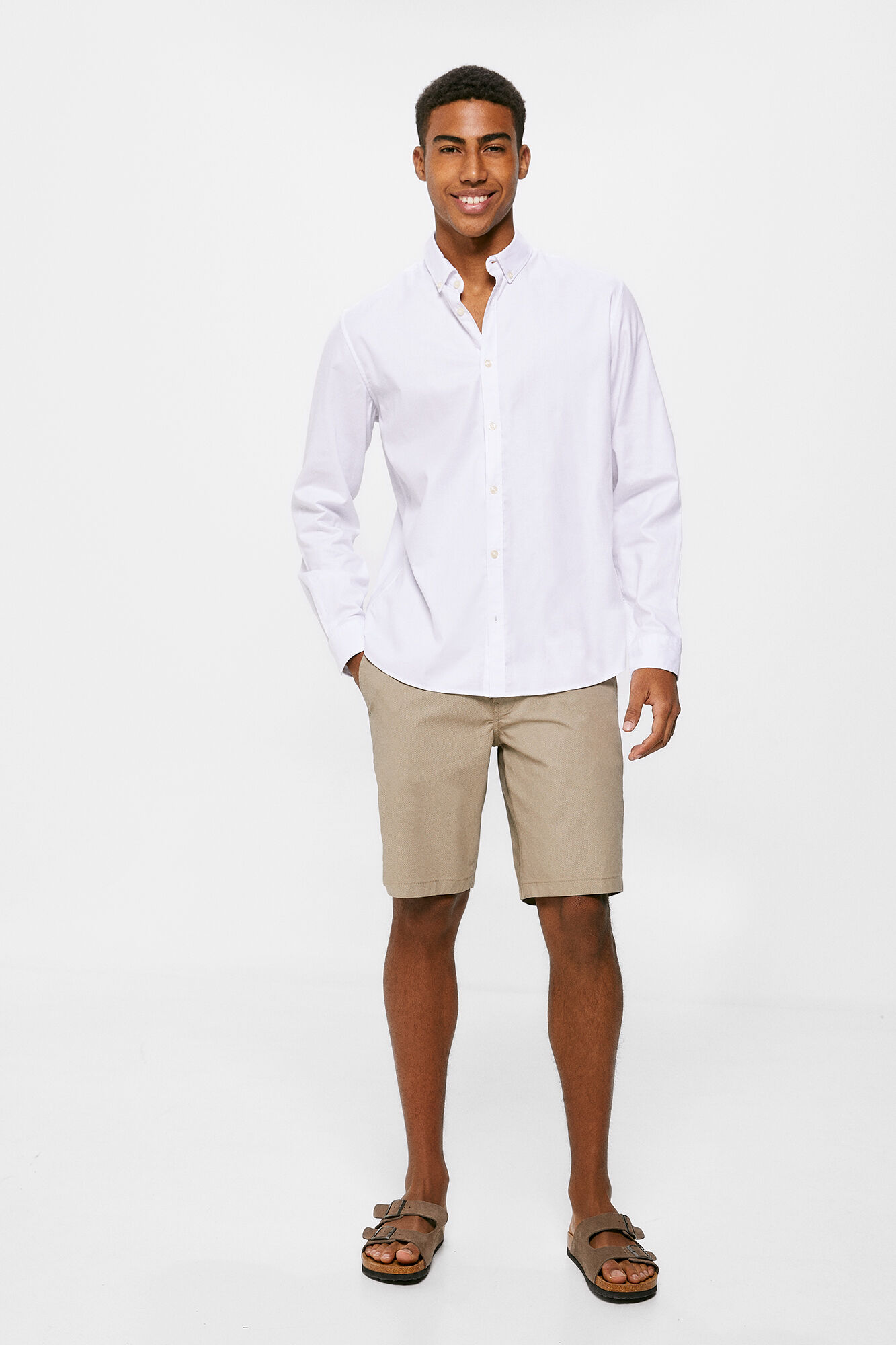 Bermuda Micro Estampada - Marrom