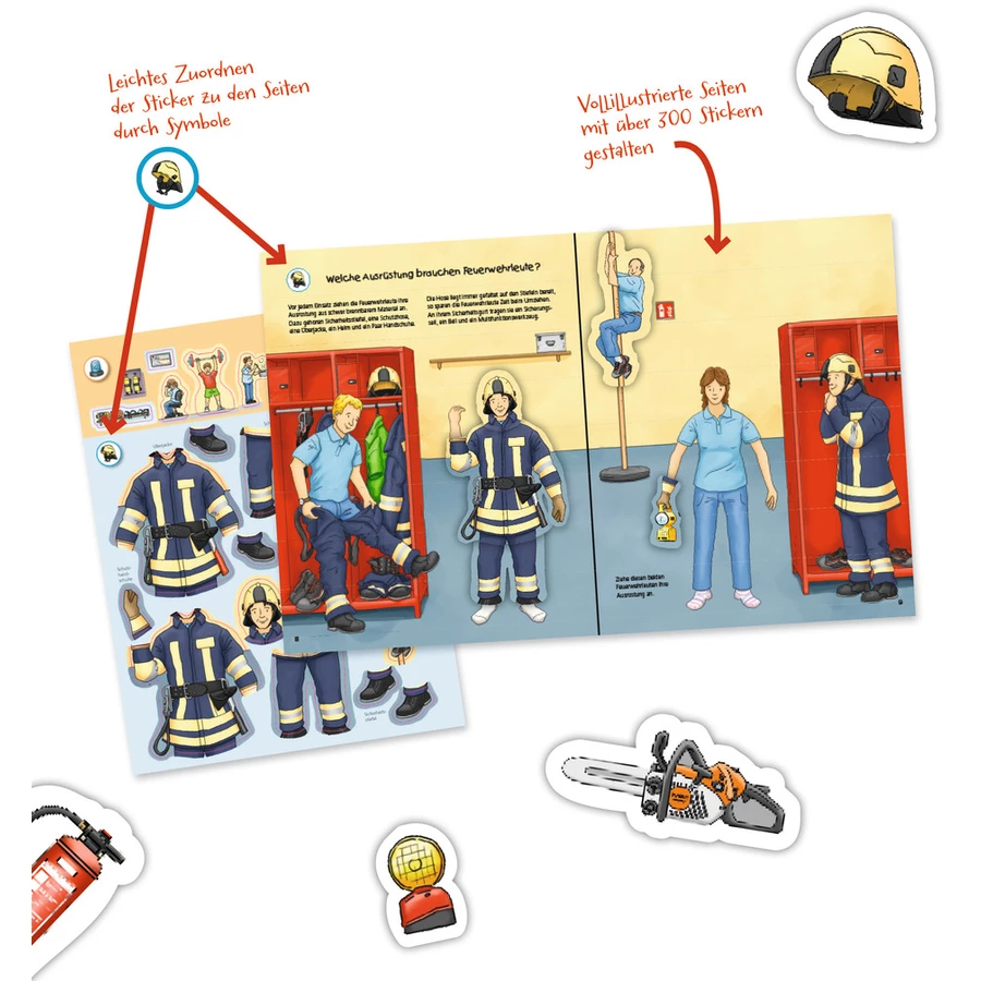 Ravensburger Stickerheft Wieso? Weshalb? Warum? Feuerwehr