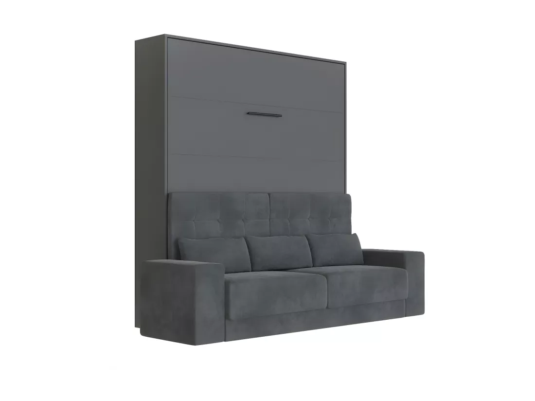 Lit escamotable 180x200cm Vertical Canapé Anthracite Lit Mural SUP M1 Anthracite