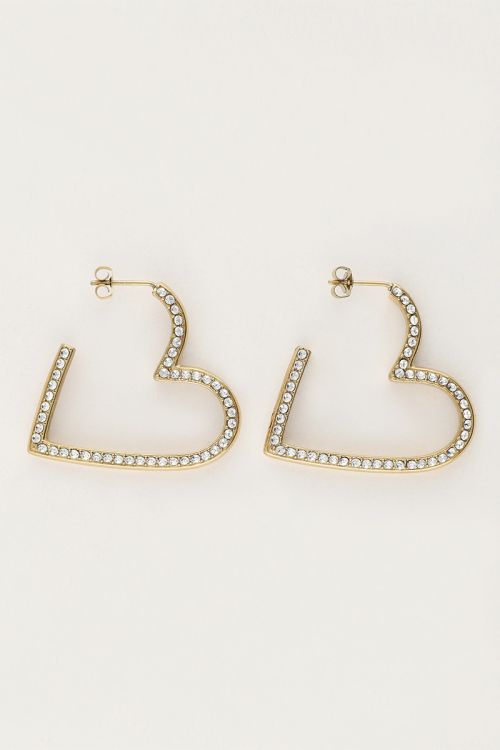 Starry oorbellen hart met strass