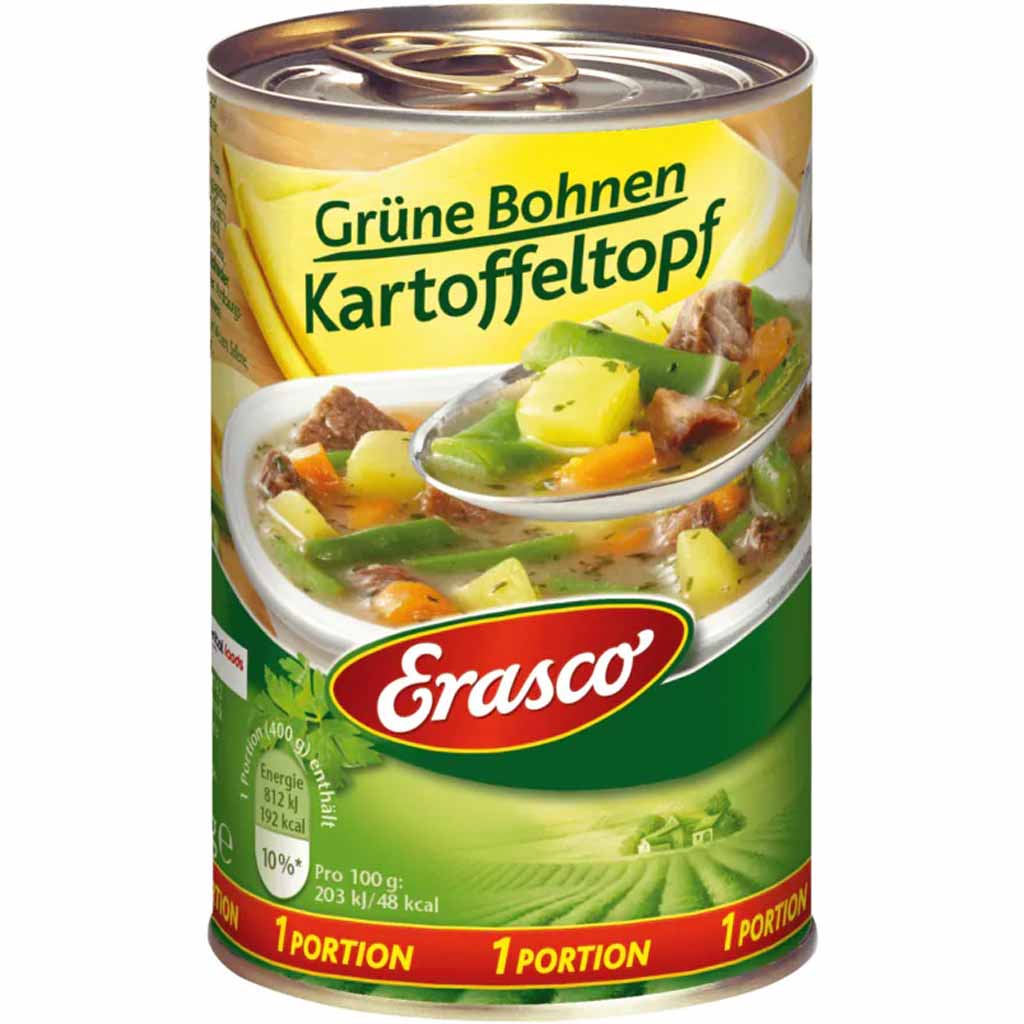 Erasco Eintopf grüne Bohnen Kartoffeltopf 400g MHD:30.12.27