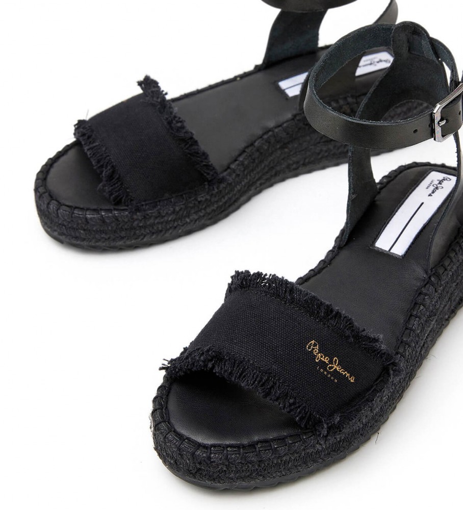 Sandálias Pepe Jeans Cua Kate em couro preto