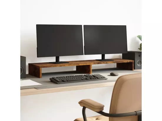Support de moniteur chêne fumé 100x27x10 cm bois d'ingénierie