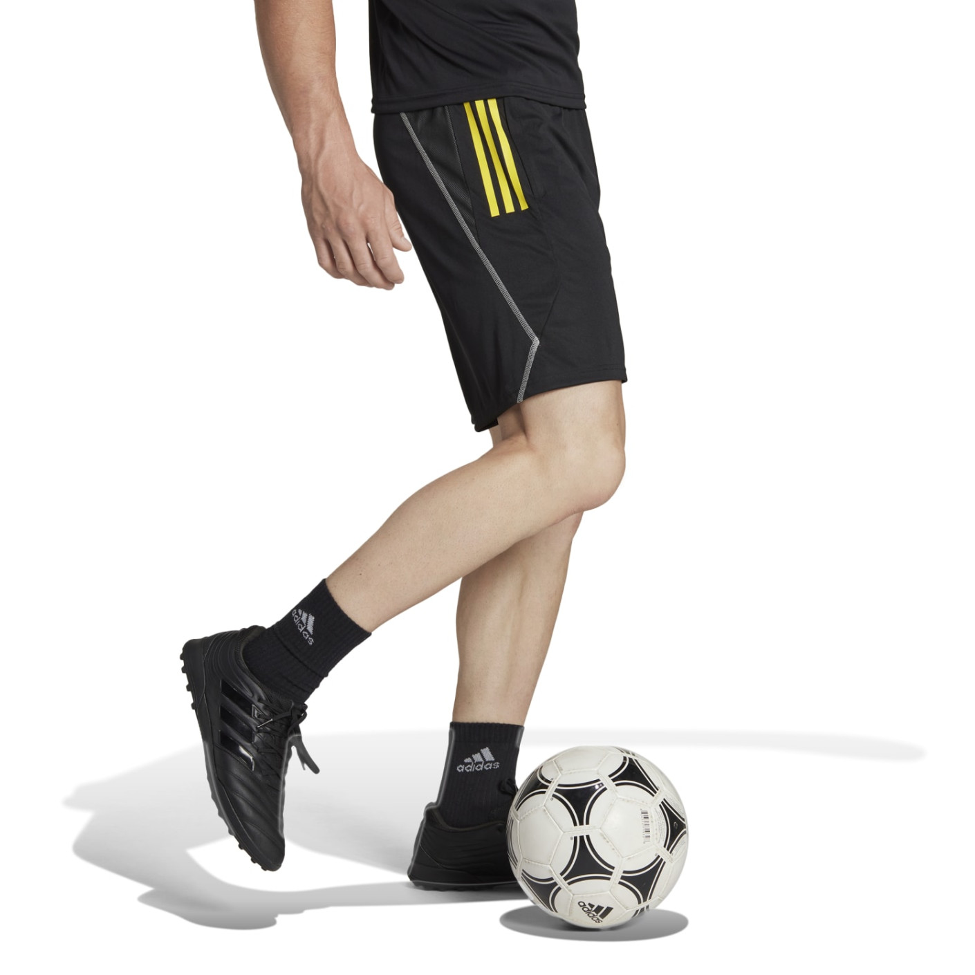 Adidas Tiro 23 Competition Trainingsbroekje Zwart Geel Grijs