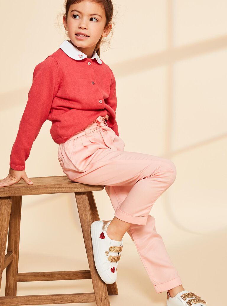 Pantalon paperbag rose