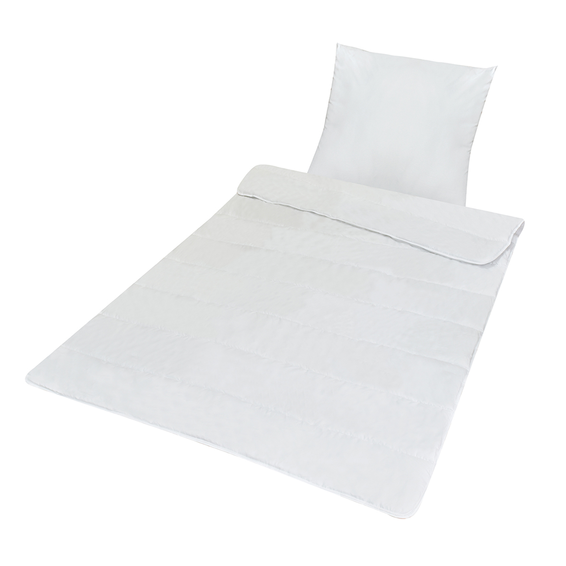2-teiliges Bettenset - weiß - Microfaser - 135x200 cm