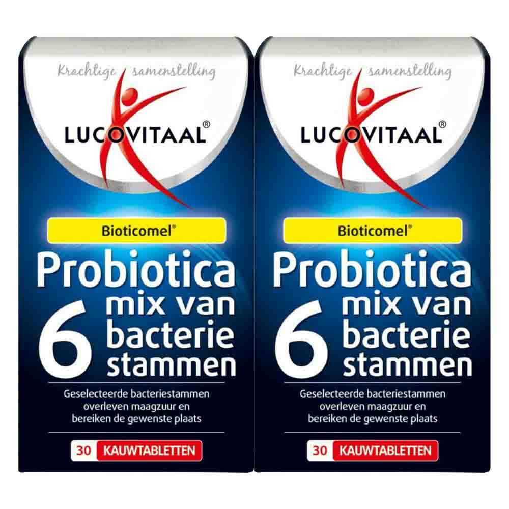 2x Lucovitaal Probiotica Mix van 6 Bacteriënstammen30 kauwtabletten