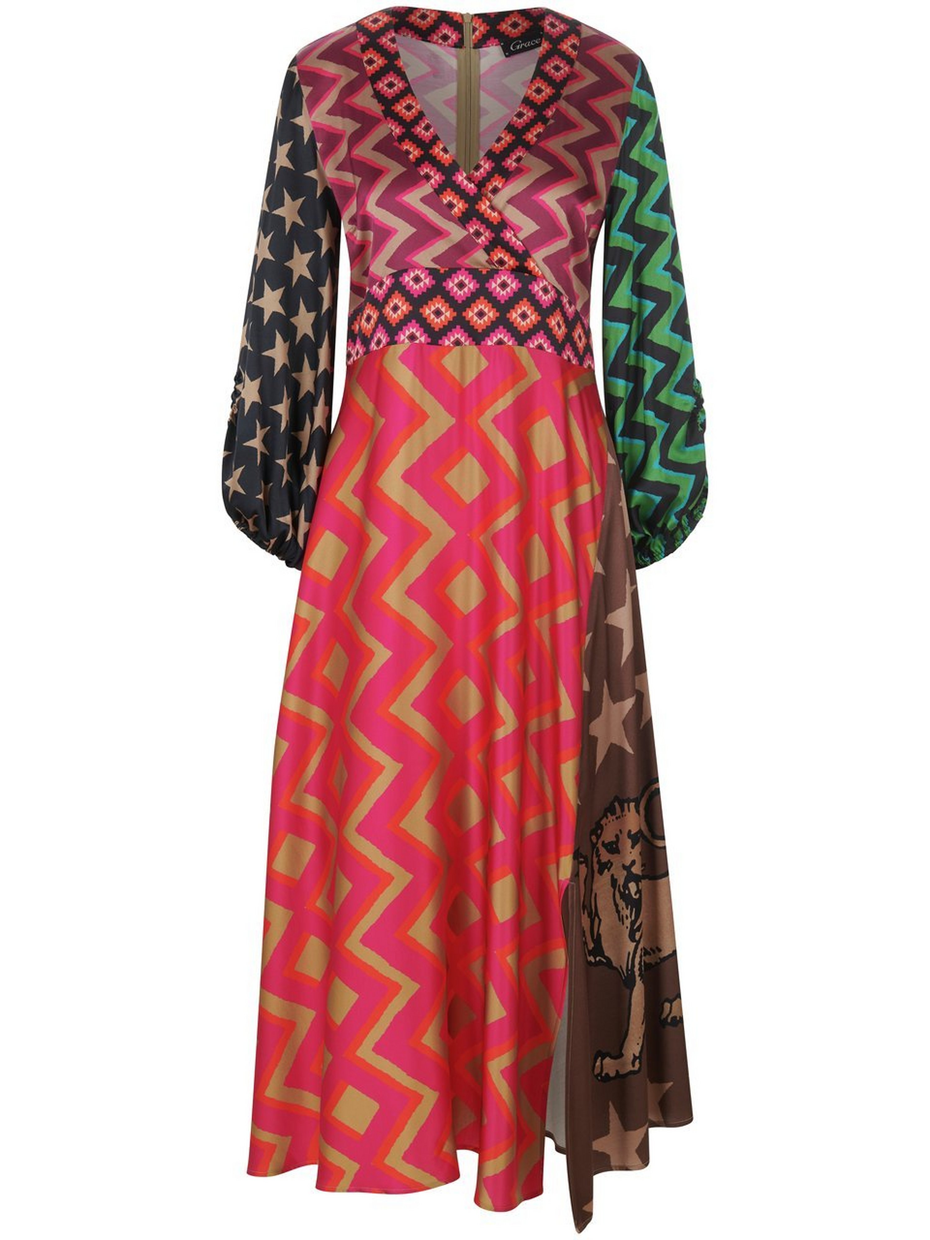 Kleid in A-Linie mit V-Ausschnitt