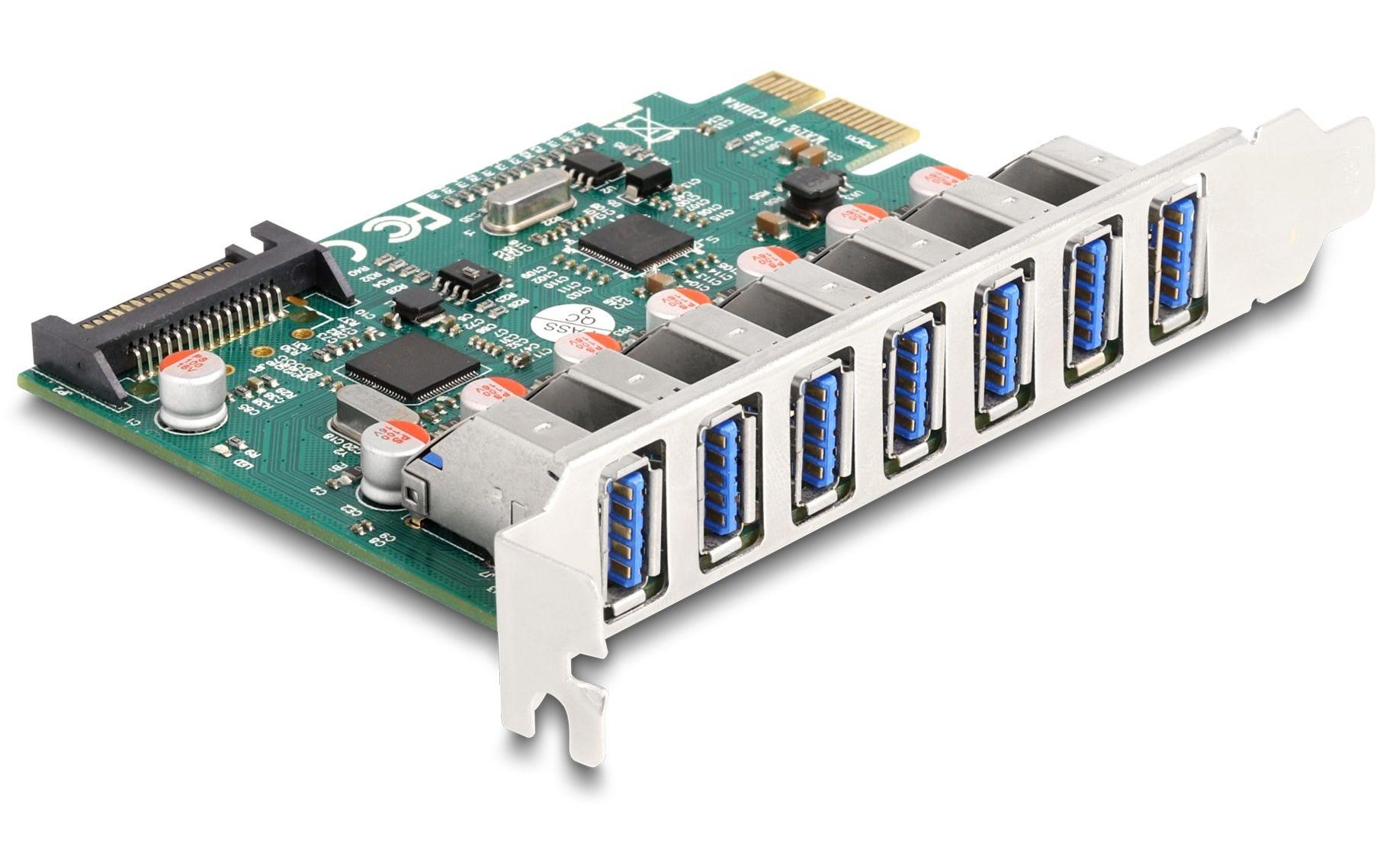 PCI-Express-Karte zu 7x USB A 3.0PCI Express x1 Karte zu 7 x extern USB 5 Gbps Typ-A Buchse