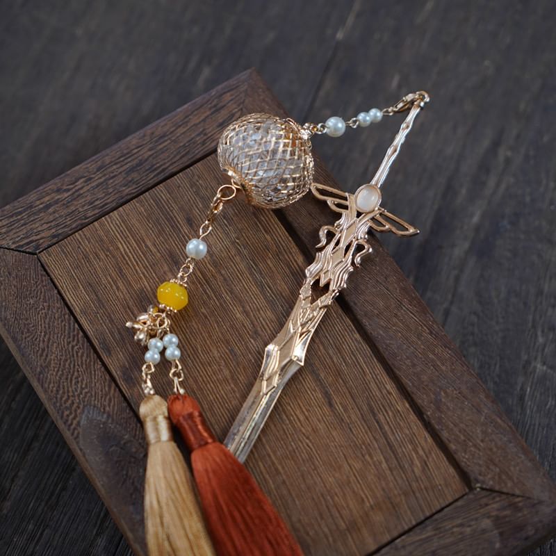 YUGO - Zwaard Faux Gemstone Kwast Haarspeld