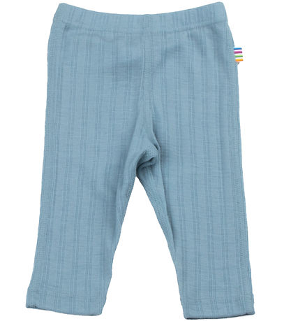 Joha Leggings - Uld/Silke - Støvet Bl?