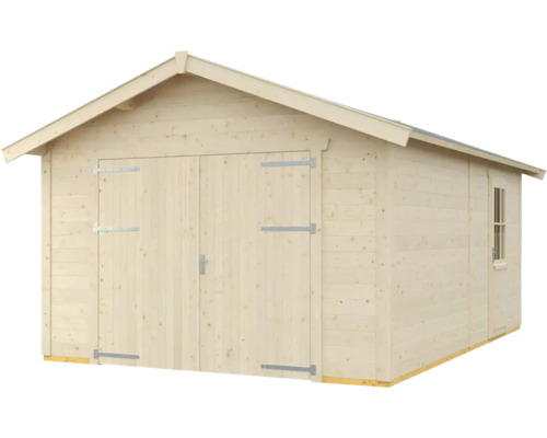 SKAN HOLZ Varberg 1 blokhut garage, 370 x 525 cm, natuurlijke afwerking