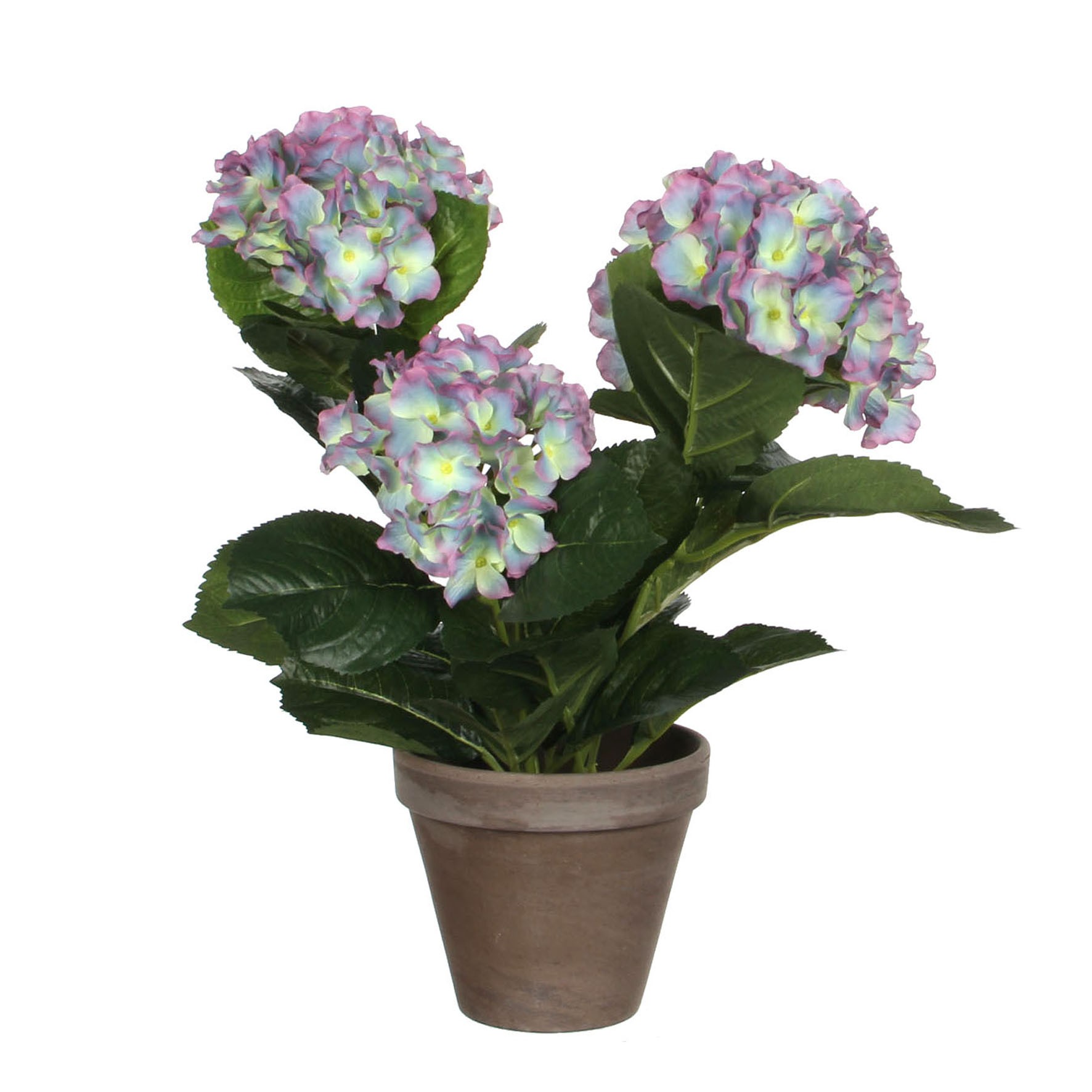 Hortensia artificielle violet en pot h40