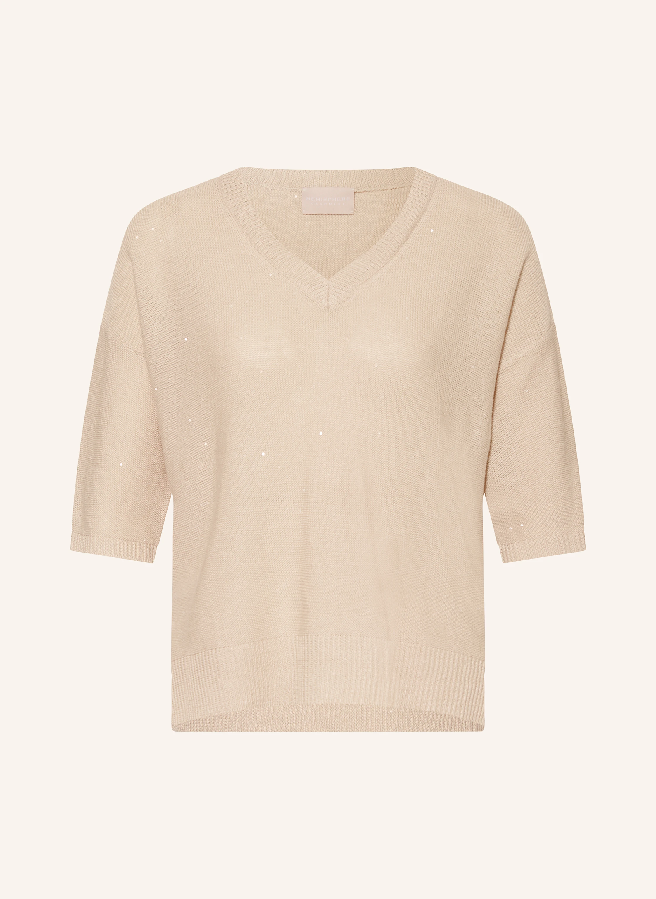 HEMISPHERE Leinenpullover mit Pailletten