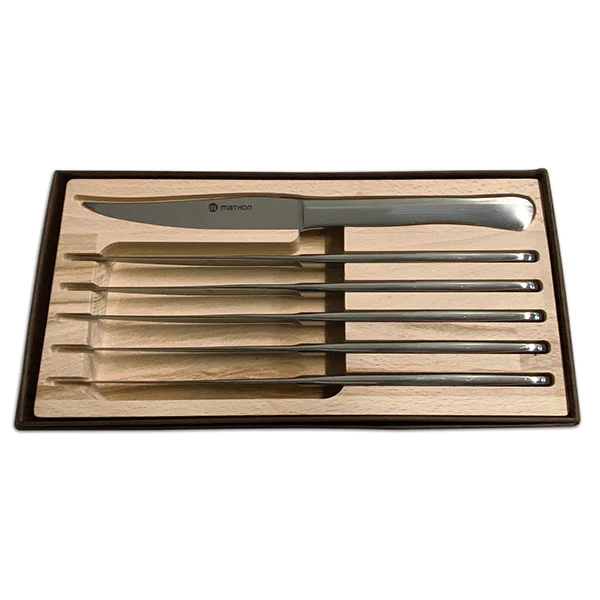 Set 6 couteaux à steak en inox Maître d’hôtel Mathon