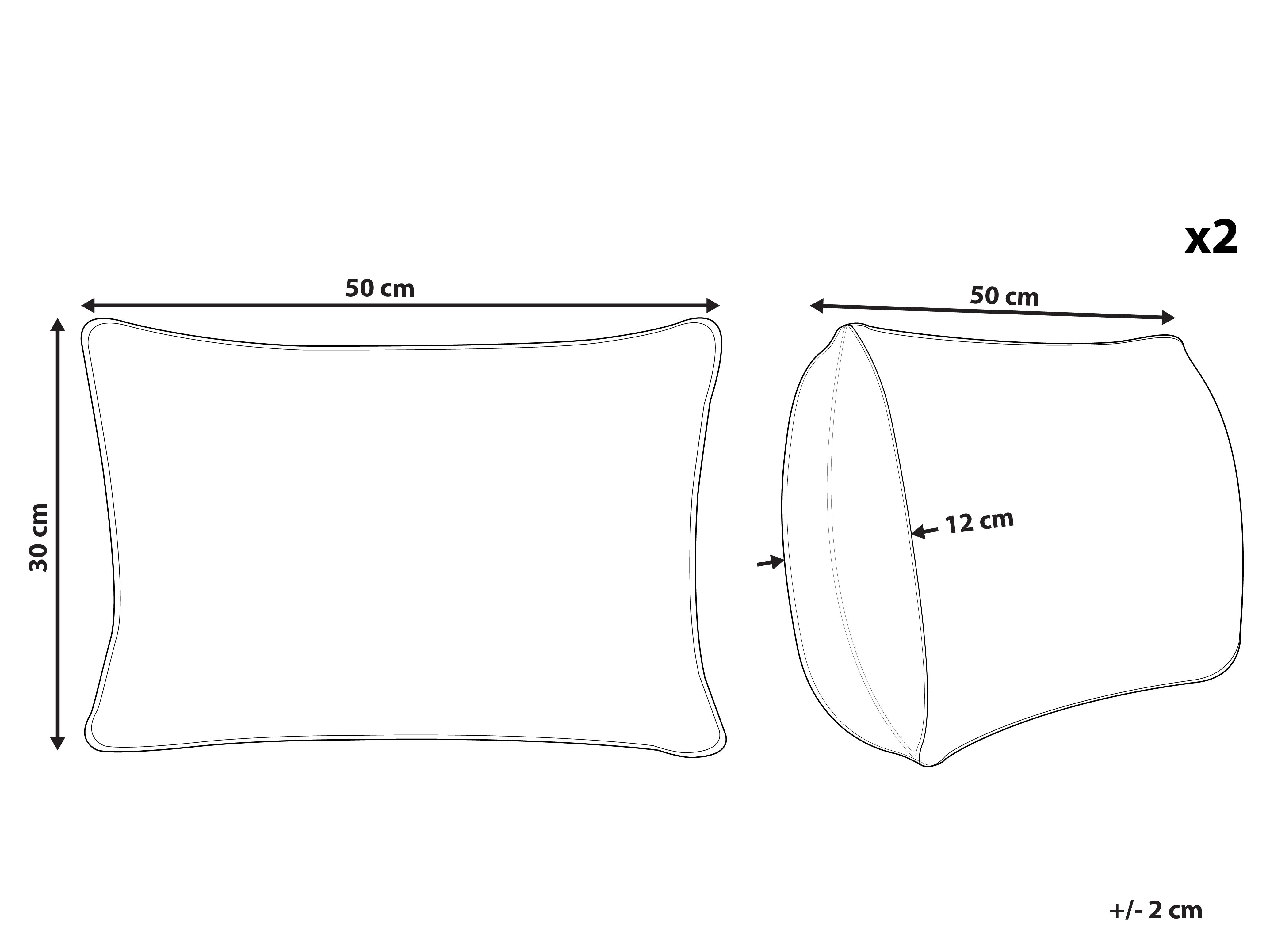 Set van 2 tuinkussens GLIMMER bladpatroon 30 x 50 cm Blauw