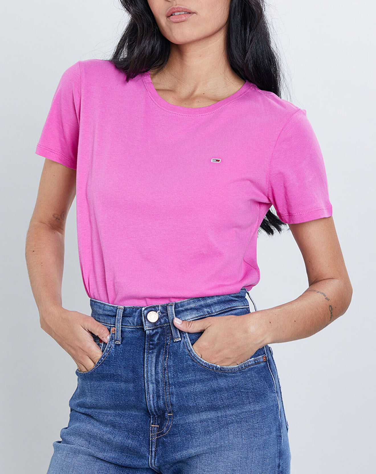 Tommy Jeans T-Shirt 100% Coton Bio Soft Jersey rose