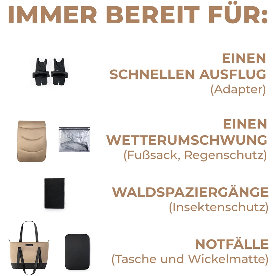Kinderkraft Kombikinderwagen PRIME 2 2 in 1 Sandrose Beige