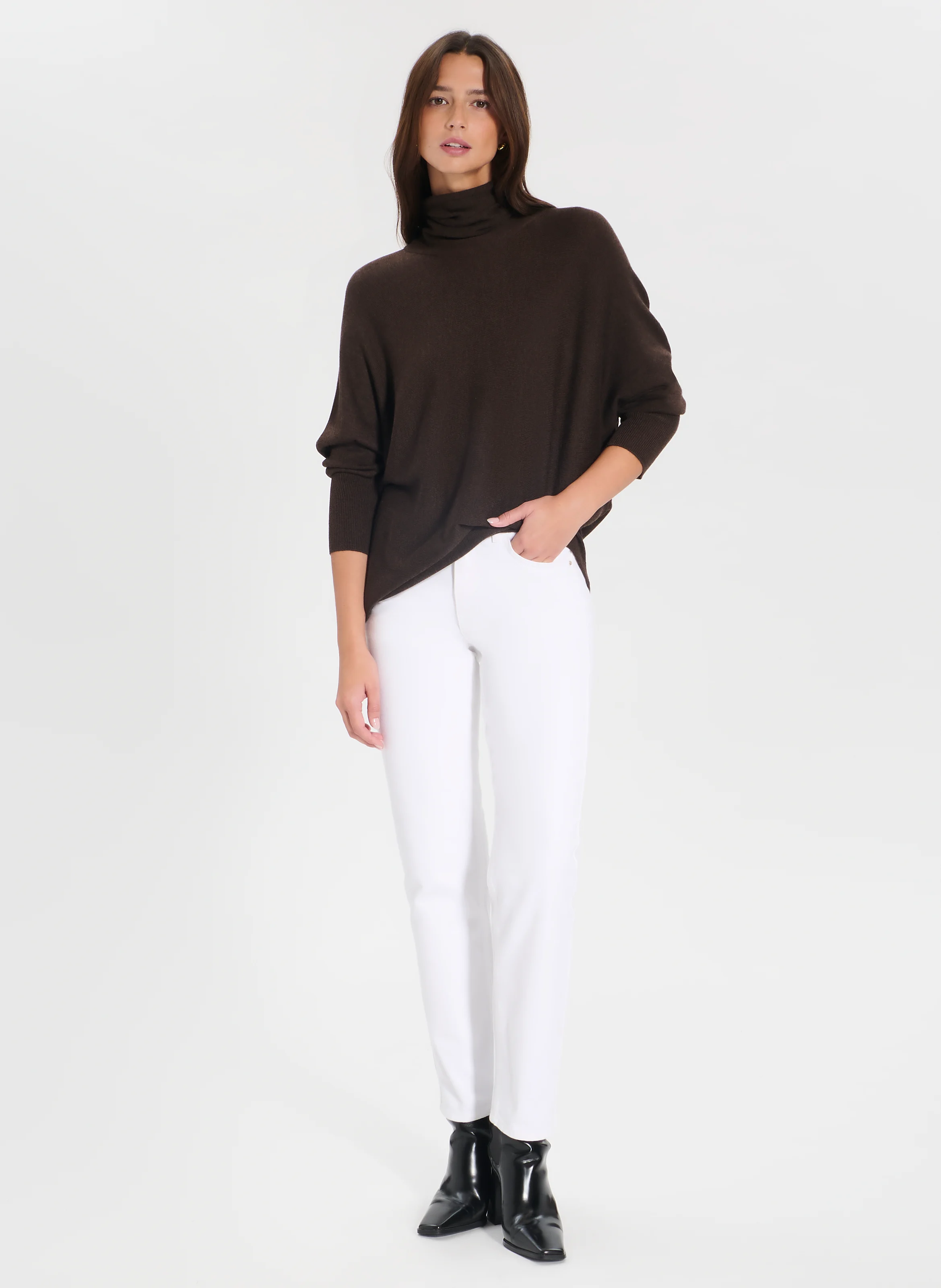 PRUNA - Pull oversize en maille | Marron