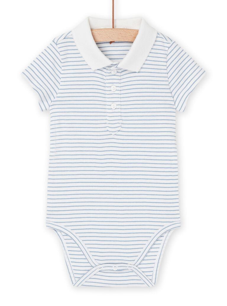 Body et combinaison bleu et blanc à imprimé à rayures et motifs fantaisie