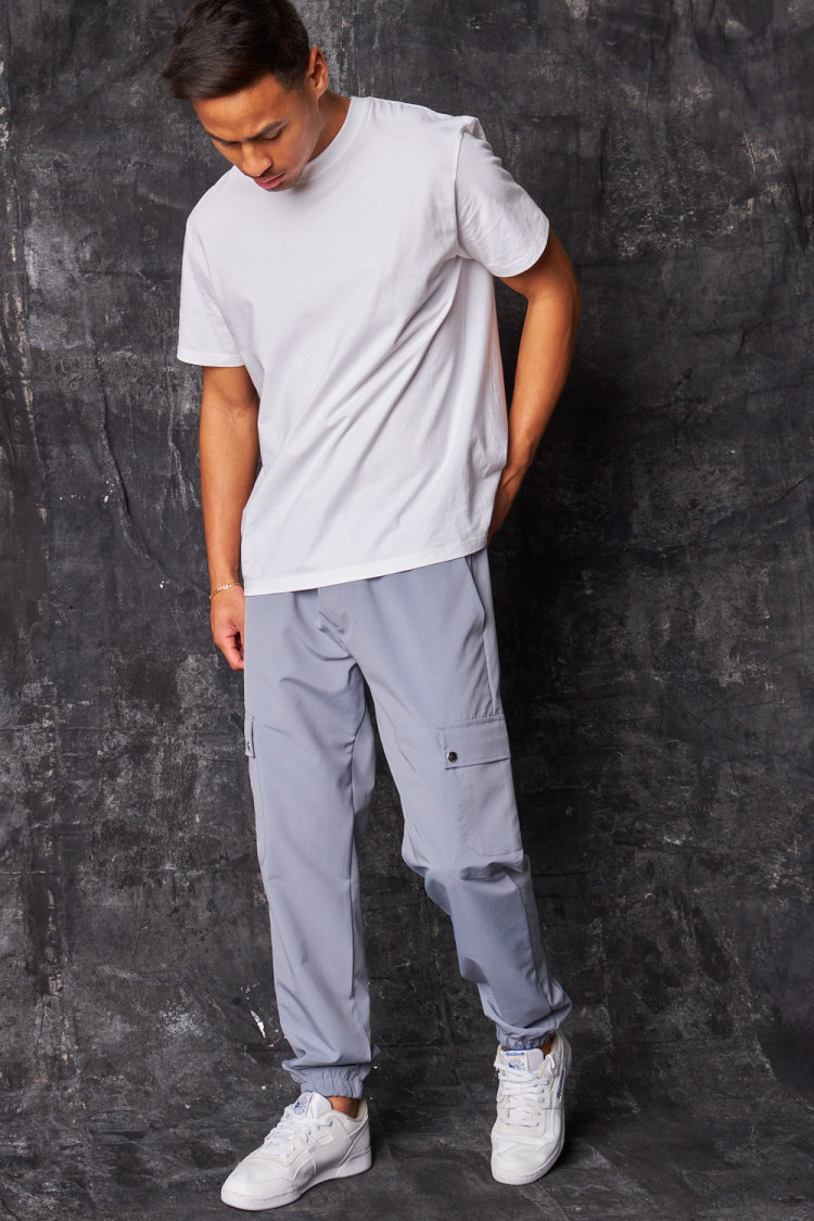 Pantalon de jogging fluide cargo gris foncé