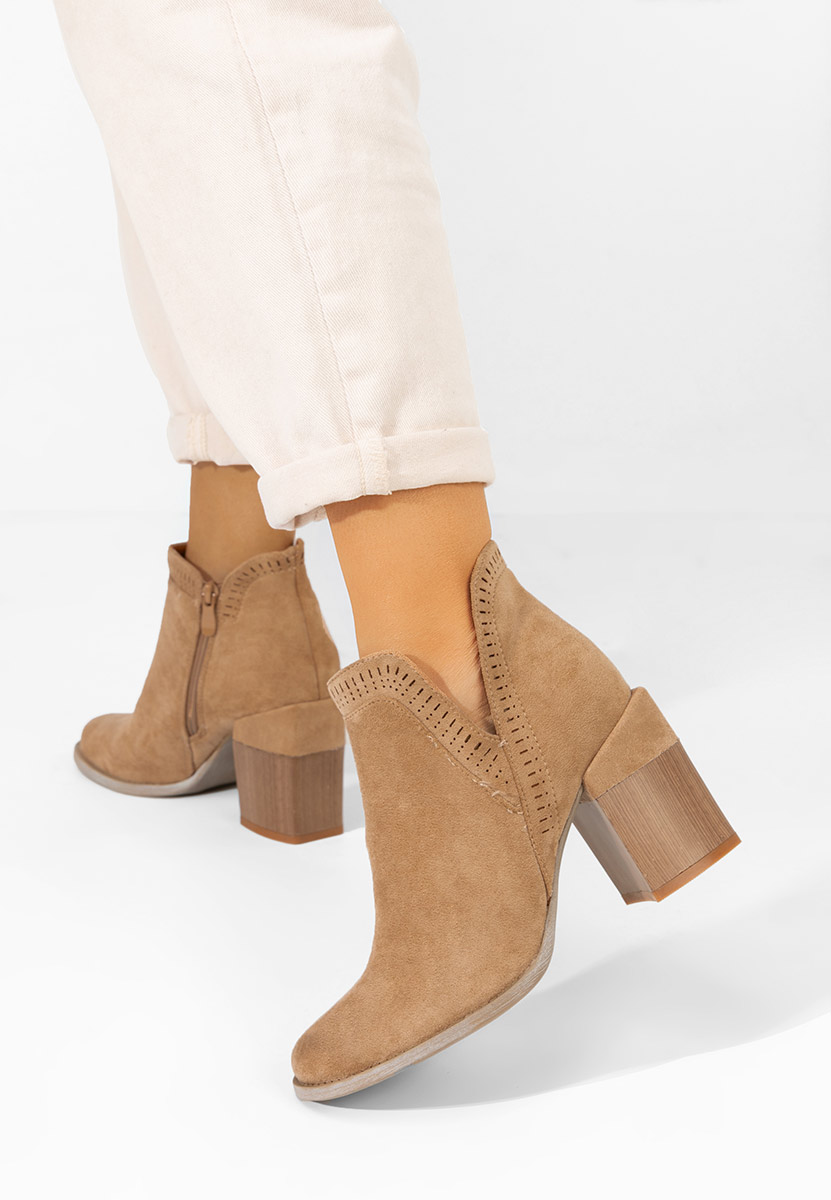 Bottines à gros talon kaki Traicy