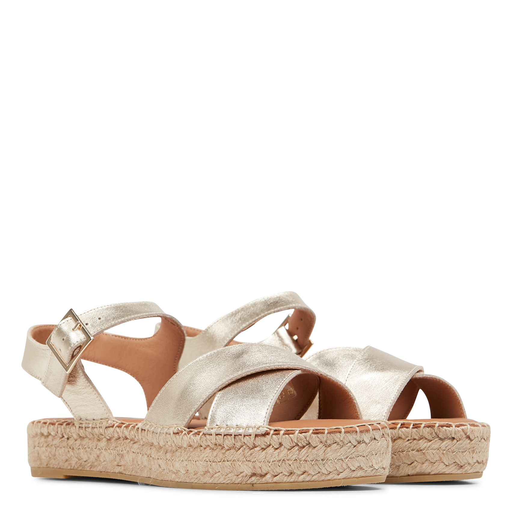 PIO - Espadrilles plates en cuir | Doré