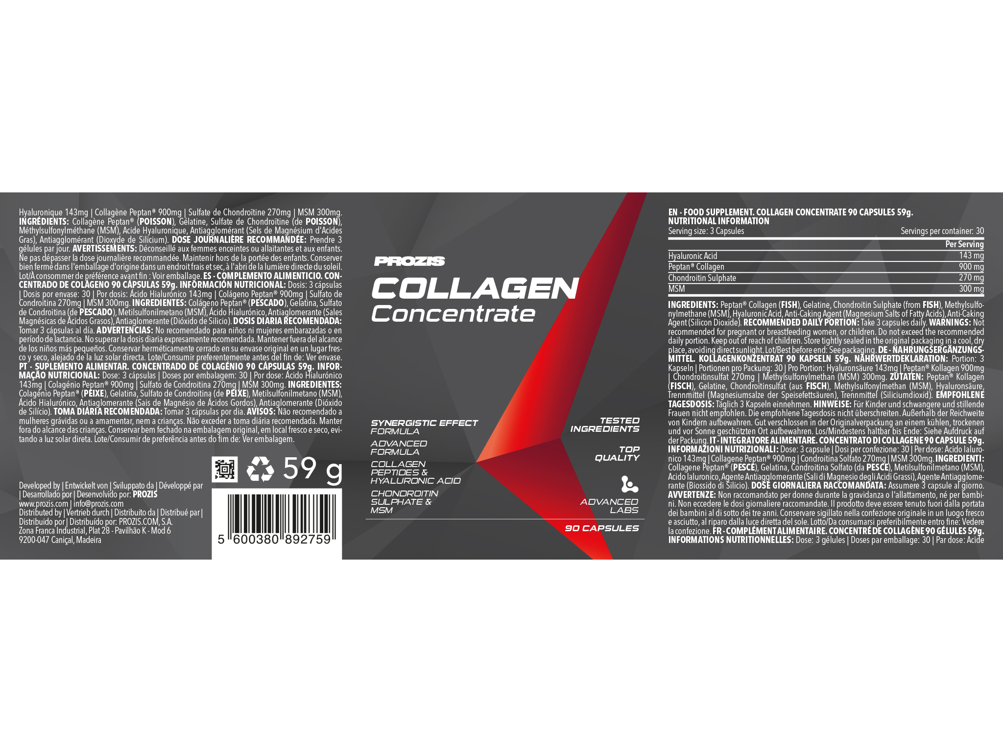 SUPLEMENTO PROZIS COLAGÉNIO CONCENTRADO 90 CAPS