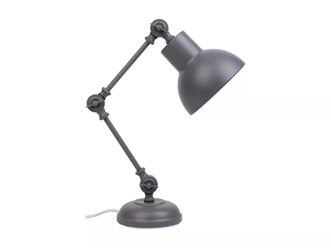 Lampe de bureau en métal gris 22x14x45h