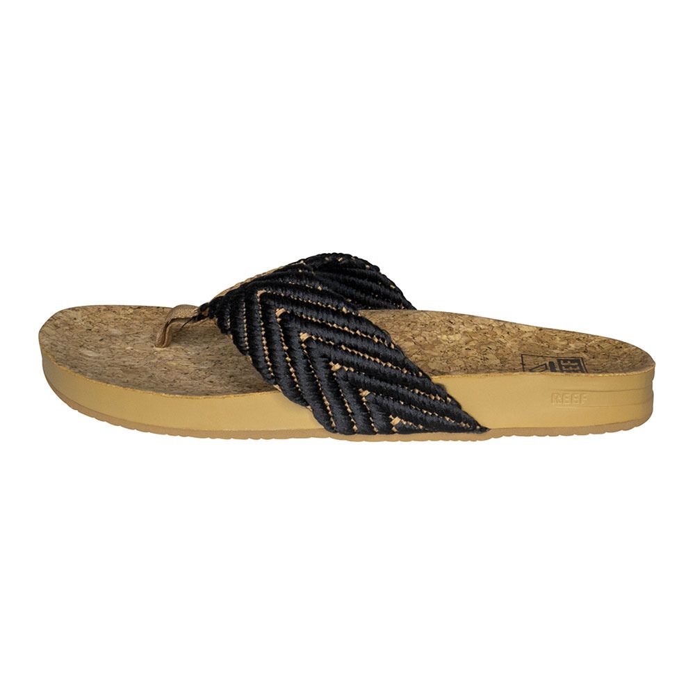 Reef CUSHION STRAND - Tongs Femme black/natural