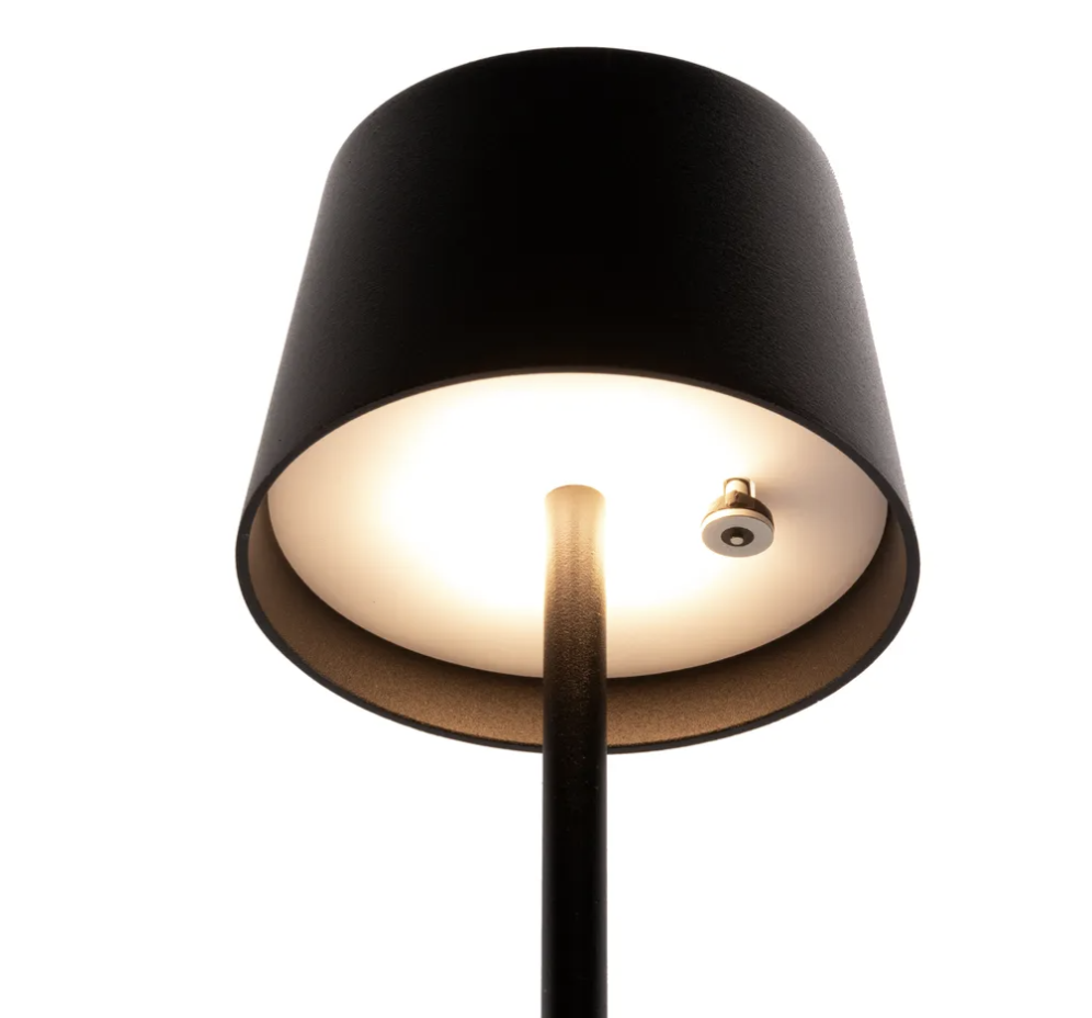 Monte Carlo LED Akku Tischleuchte Home Deko Nachttisch Lampe Kabellose Beleuchtung mit Touch Steuerung IP54 (LP-MC-BL) - Schwarz