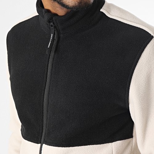 Veste Polaire Zippée Flame Fleece Beige Noir