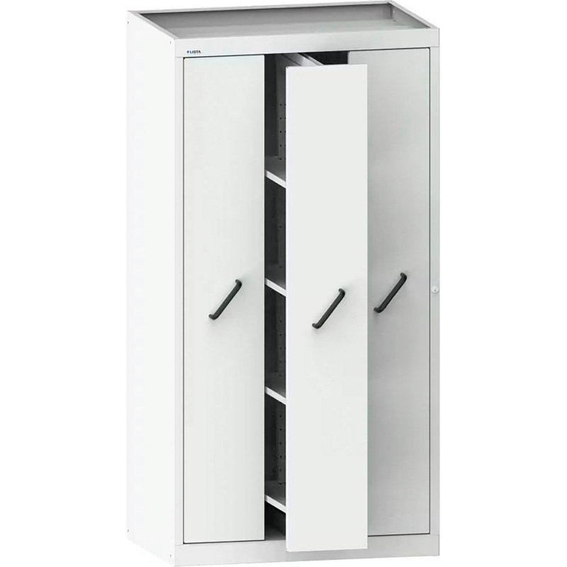 Armoire à 3 extensions verticales avec 4 étagères amovibles H 195 x L 100 x P 69,5 cm gris RAL 7035