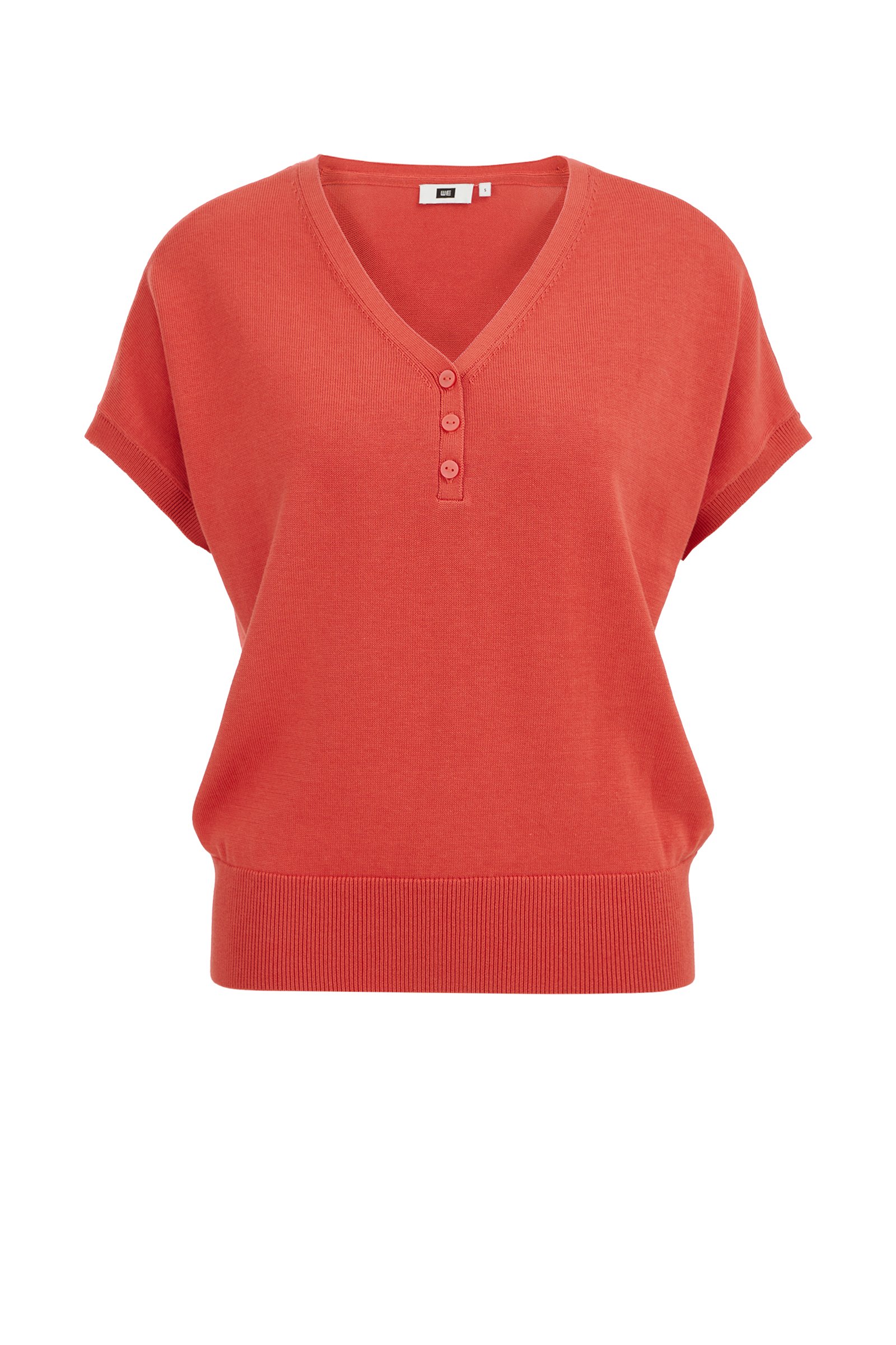 top met V-hals WE Fashion Donkerrood