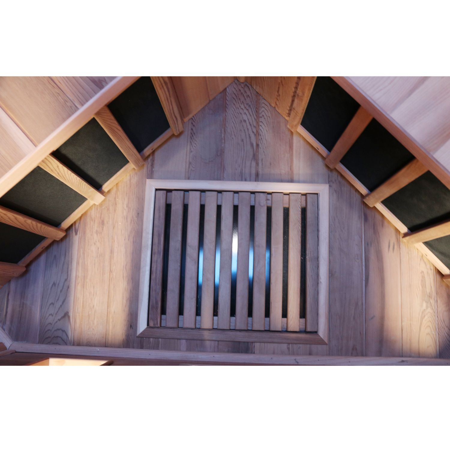 Dewello® Infrarotkabine Infrarotsauna LAKEFIELD PRO Hemlock-Zeder 140cm x 140cm inkl. Vollspektrumstrahler, Bodenstrahler