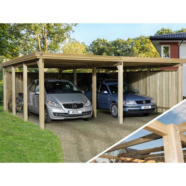 Weka Doppelcarport 618, ohne Dacheindeckung